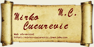 Mirko Cucurević vizit kartica